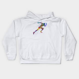 Man running sprinting jogging Kids Hoodie